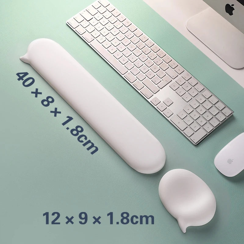 Memory Foam Keyboard Mouse Pad Wrist Rest Hand Support Set 3D Cute Kawaii Office Laptop Computer Gaming Mousepad Cushion Mat