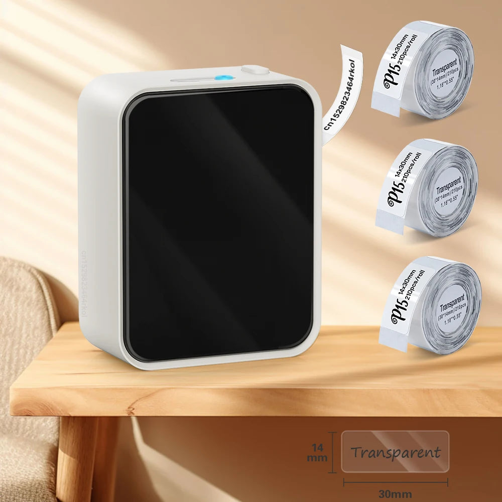 P15 Label Printer Portable Mini Thermal Printer Without Ink Bluetooth Wireless Labeling Machine DIY Barcode Sticker ot 3PK Label