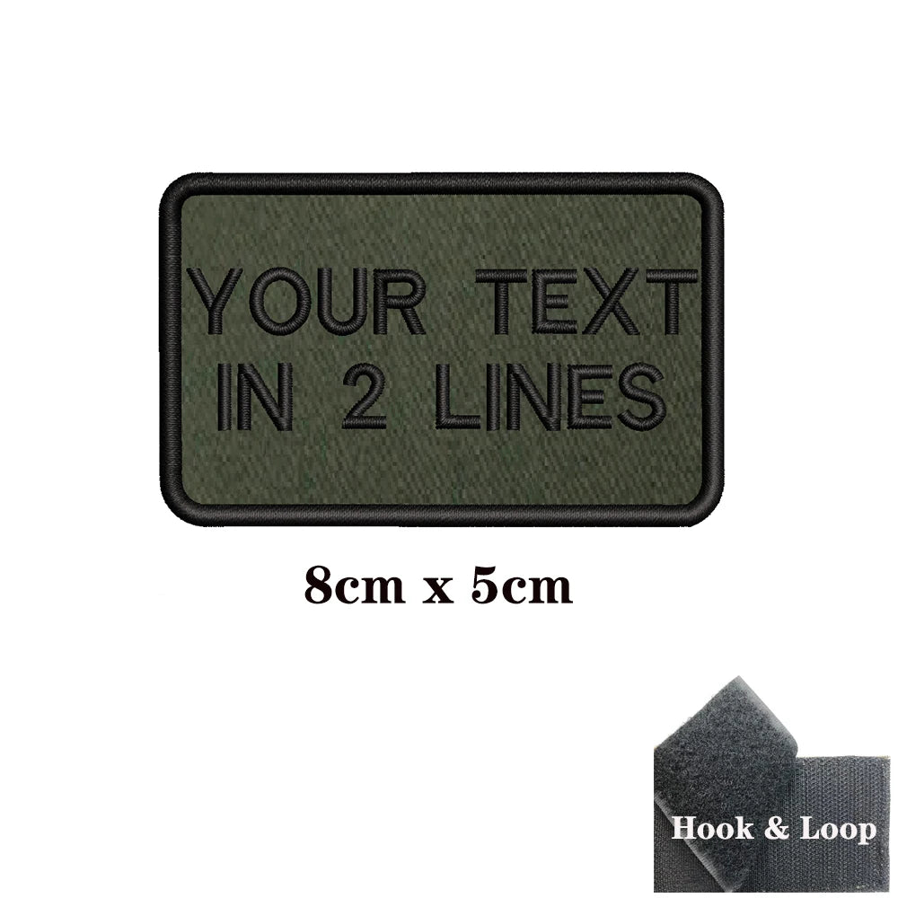 1PC Custom Personalized Name number Patch Stripes Badge tags chevrons Armband Iron On Or Hook Loop embroidered Military green