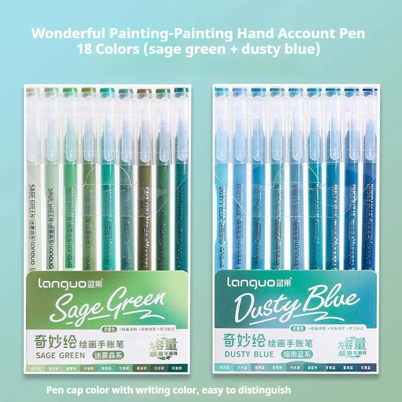 105Color Hand Account Gel Pen Languo Morandi Retro Pen Large-Capacity Color Handbook Pen For Student Painting Graffiti Writting