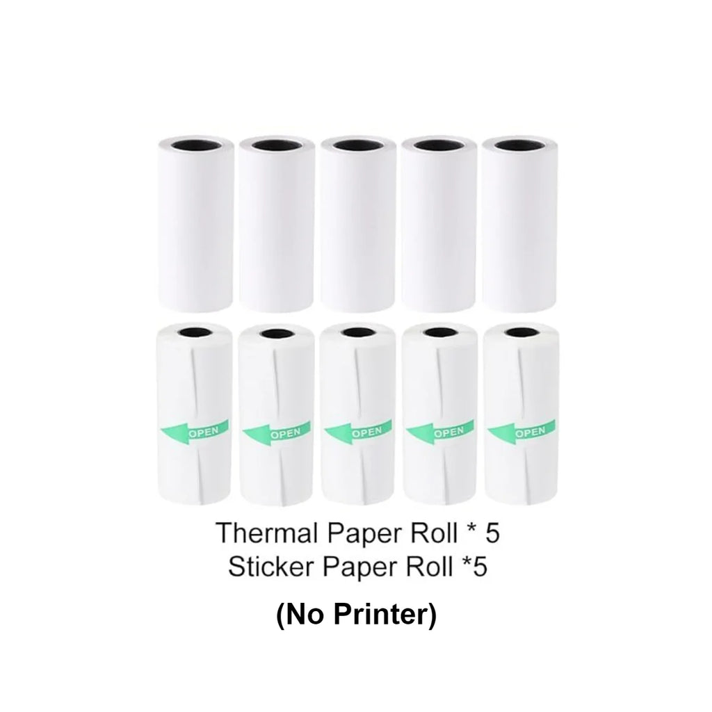 Thermal Mini Printer, Portable Inkless Sticker Maker,Bluetooth Free Cut Small Pocket Printer for Children DIY 57mm Photo Print