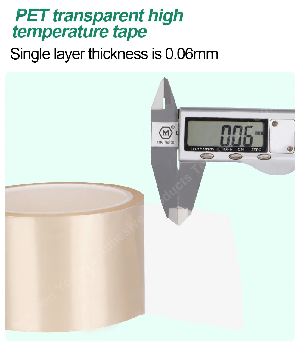 Transparent PET High-Temperature Silicone Tape Heat-Resistant Insulation Packaging Circuit Board Fixing Cable Heat Sealing