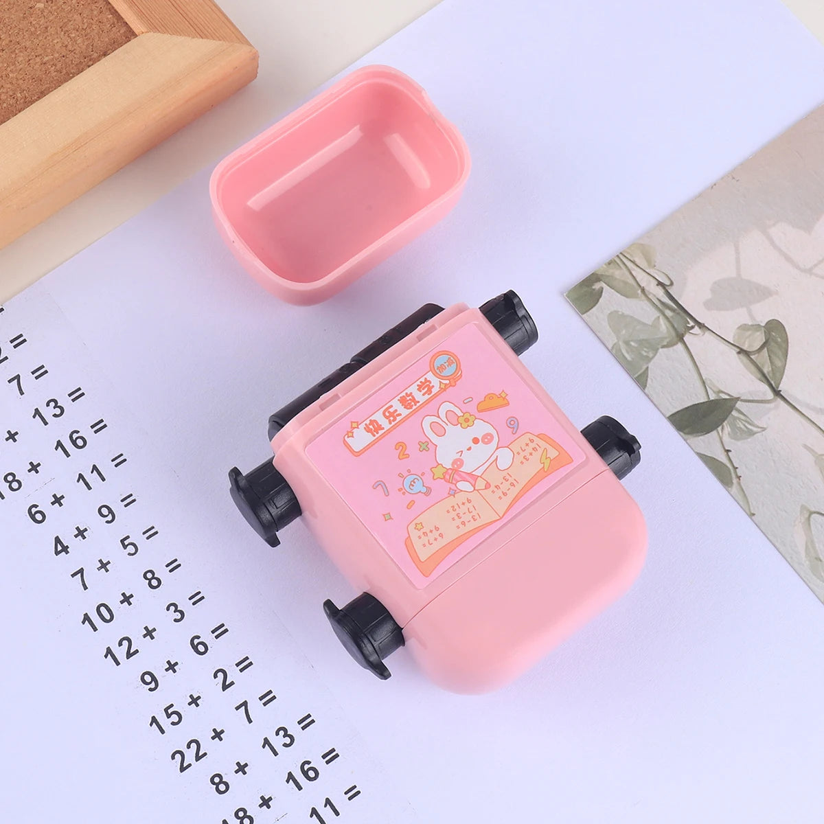 1 Two-in-one Double Roller Random Multiplication Stamp, Student Practice Math Calculation Question Builder Roller Stamp