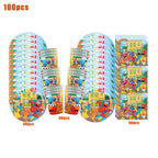Cartoon SEsame-Streets Birthday Party Set Supplies Kids Disposable Tableware Balloon Cake Topper Banner Plates Decoration
