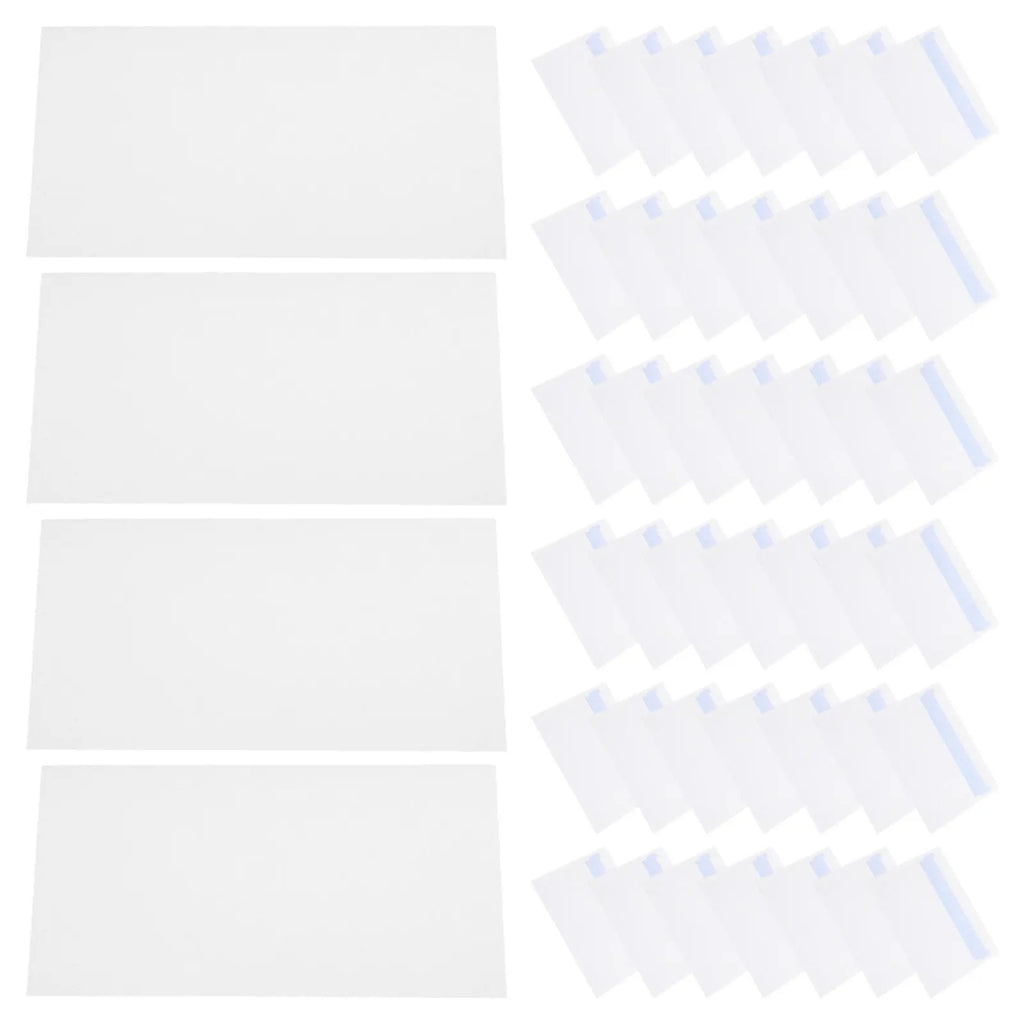 100Pcs Self Sealing White Business Envelopes Letter Size Peel and Seal Security Mailing Envelopes for Checks Invoices Personal