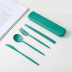 New Wheat straw Wheat Straw Dinnerware Set Eco-Friendly Portable Utensil Box Tableware Cutlery Set Travel