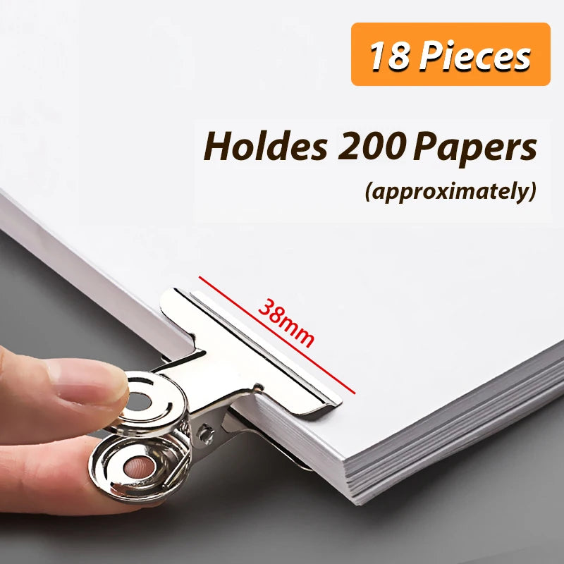 Stainless Steel Multi-functional Metal Clamp Paper Clips Strong Binder School Office Household Stationery Supplies