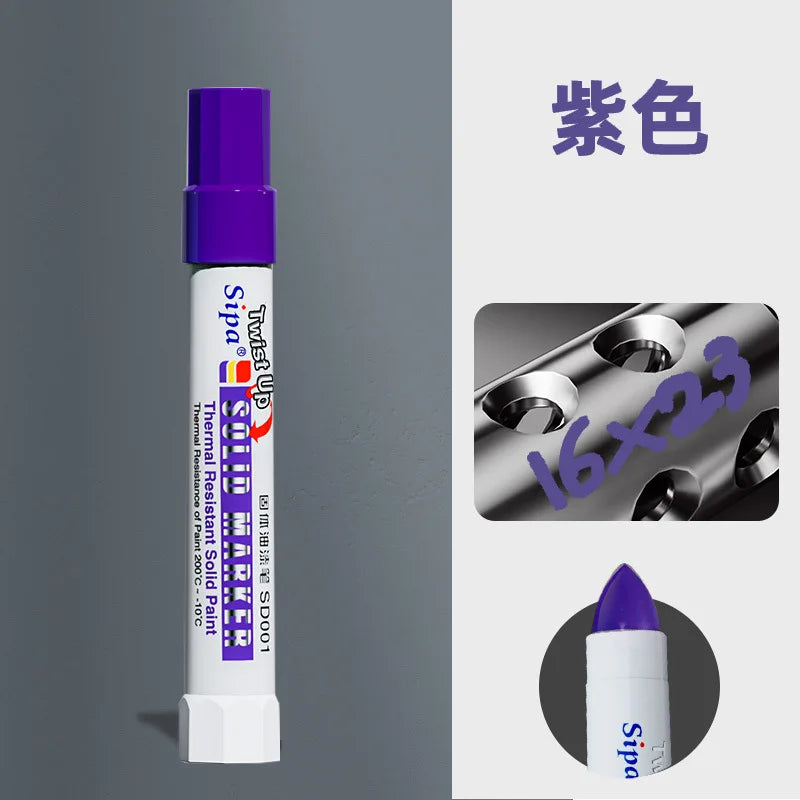 Solid Paint Marker Oil-based Ink Waterproof High Temperature Resistant for Writing Marks on Metal Wood Plastic Glass Stone
