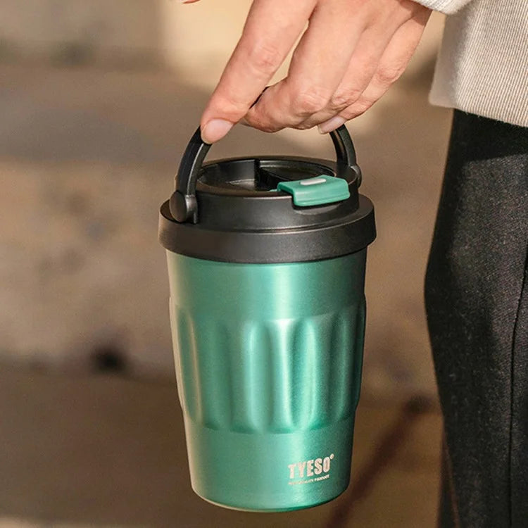 Tyeso 400ML/500ml Vintage Vacuum Flasks Insulated Coffee Mug 304 Stainless Steel Portable Travel Cup Handheld Thermos Hot Cold