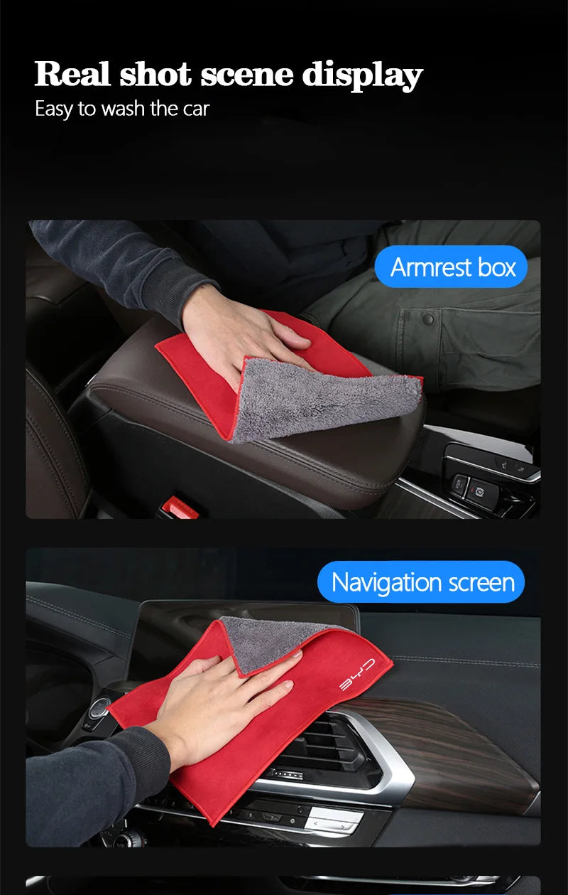 Microfiber Car Towel Super Absorbency Cleaning Care Cloth For BYD Tang F3 E6 Atto3 Yuan Plus Song Max F0 G3 I3 Ea1 Dmi 2din S7