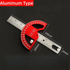 8/12Inch 180° Protractor Aluminum Alloy / Plastic Angle Finder Angle Ruler Woodworking Tools Measuring Ruler Meter Goniometer