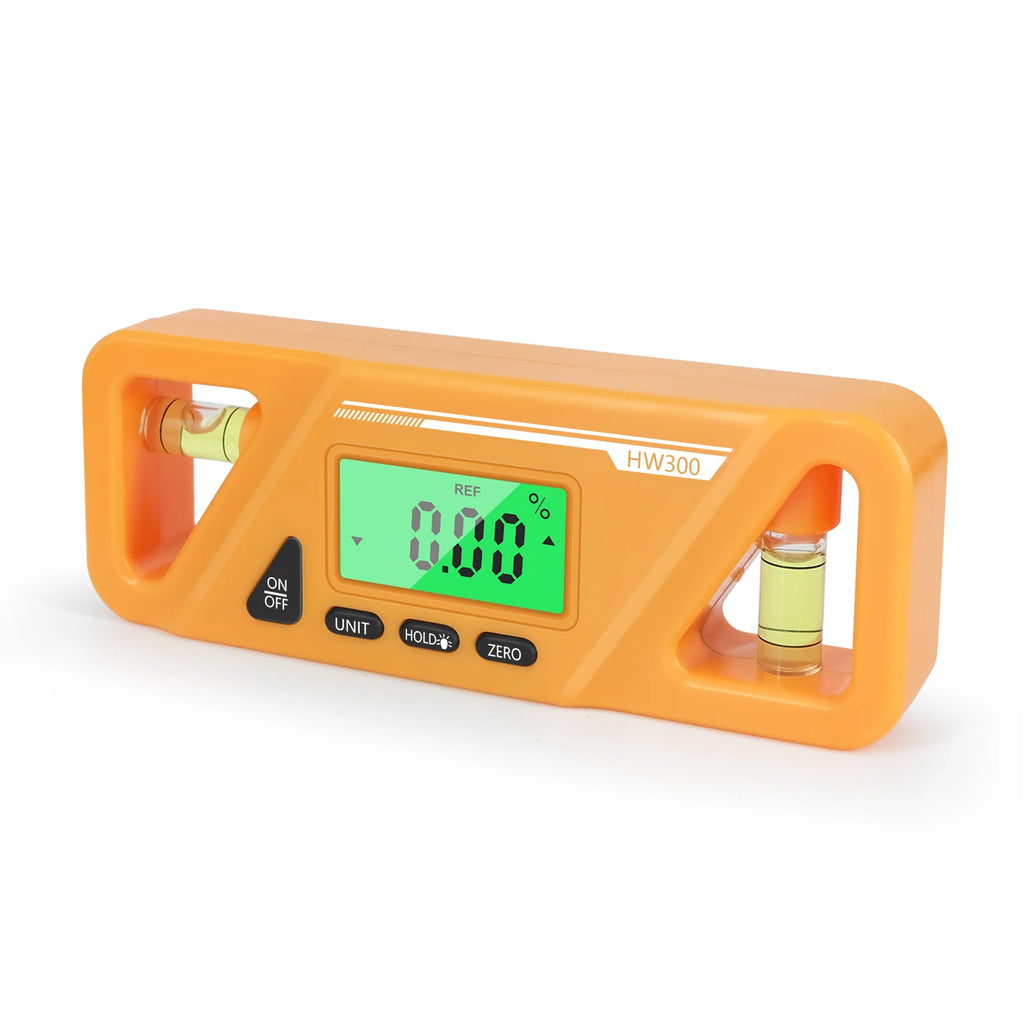 HW300 Inclinometer LCD Display Digital Protractor Level Meter Angle Measuring Inclinometer 90°Level Neodymium Magnetic Base
