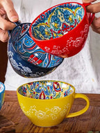 Bohemian Morning Tea Mug, 13.5 oz Ceramic Coffee Mug for Family  Colleagues Teachers Wives  Husbands Sisters  Brothers  Funny