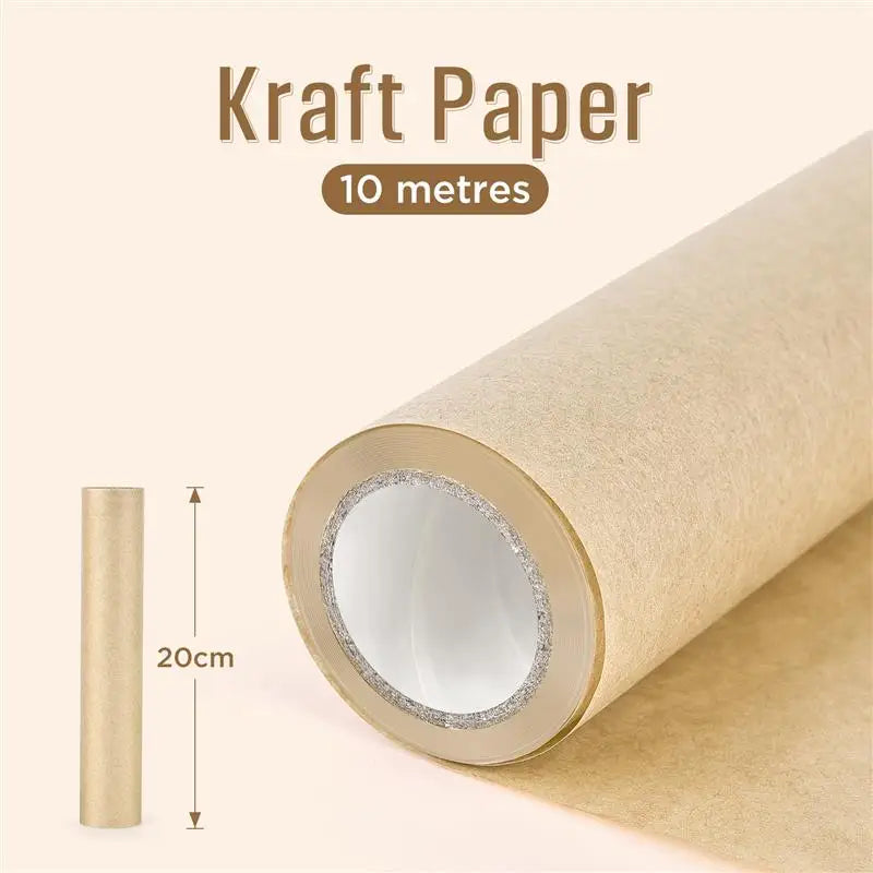1 Roll 10M 10/30/40/45cm Of Kraft Paper Roll For Gift Wrapping Moving Packing Brown Paper Roll For Painting,Crafts,DIY Making