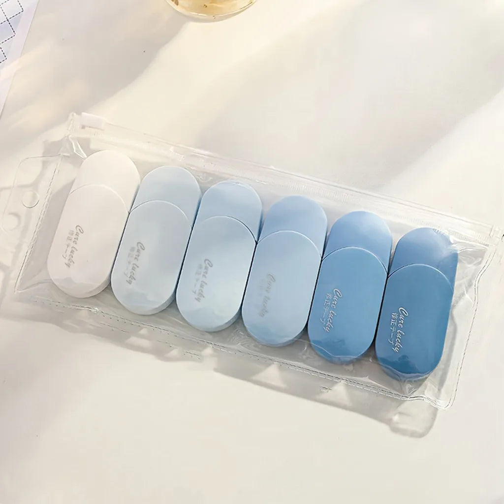 6pcs/set Correction Tape Cute Portable and Compact Belt With Affordable Set Stationery Back to School Office Supplies