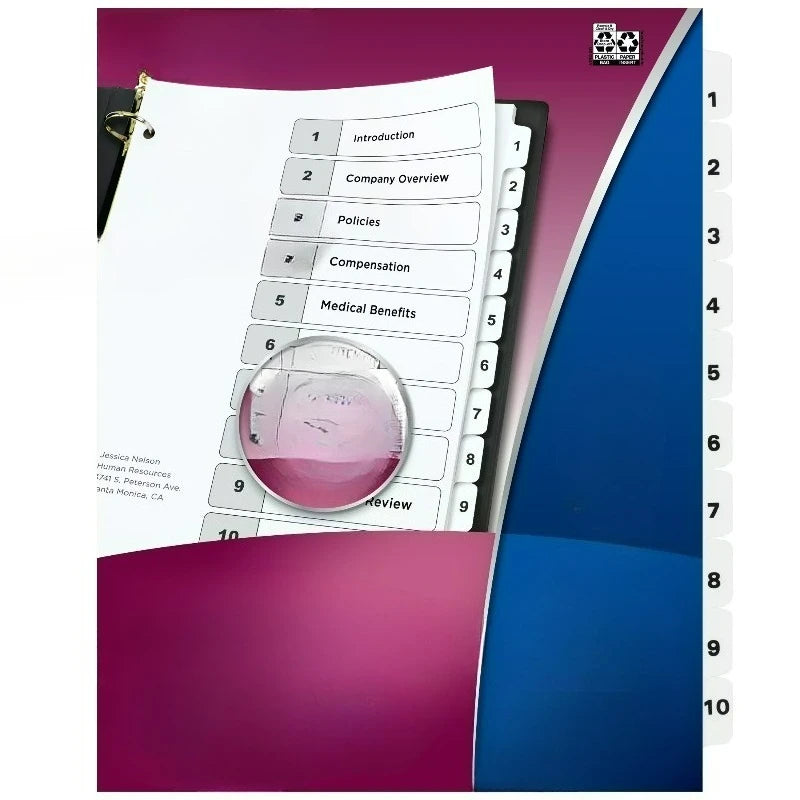 Binder Dividers, 10 Tabs, Ready Index (11134)