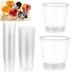 Reusable Transprent Plastic Disposable Dessert Cups Round Pudding Boxes Cupcake Muffin Cup Mould Kitchen Drinks Tools 50/90ml