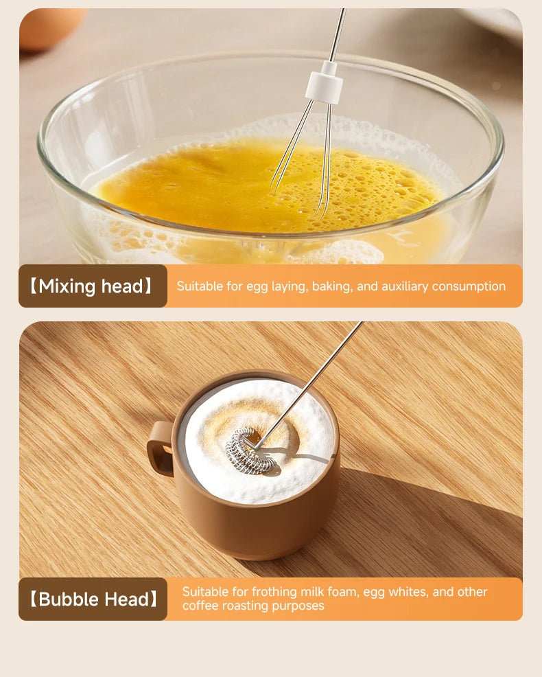 1/2sets Electric Handheld Egg Beater Coffee Milk Frother Portable Milk Foam Maker for Baking Food Mixer Essential Kitchen Tool