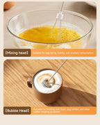 1/2sets Electric Handheld Egg Beater Coffee Milk Frother Portable Milk Foam Maker for Baking Food Mixer Essential Kitchen Tool
