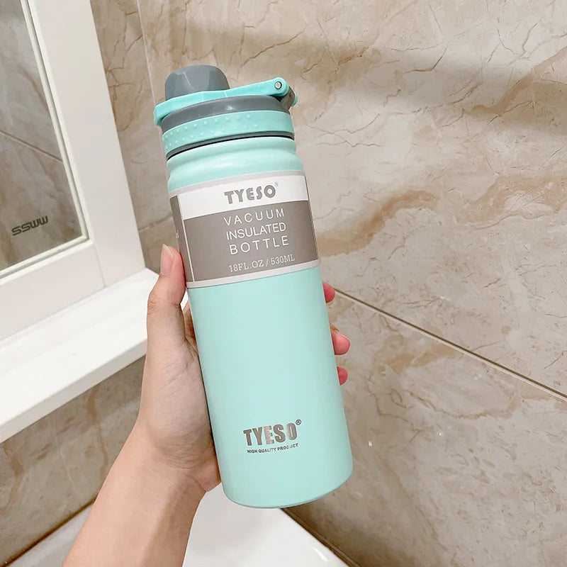 TYESO 600/750ML Thermos Bottle Stainless Steel Vacuum Flask Travel Cup Insulated Water Bottle Sport Thermal Mug Hot & Cold Mug