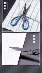 Deli Black Blade Scissors All Purpose Sharp Stainless Steel Non Stick Comfort Grip for Scissors for Office Home School Craft