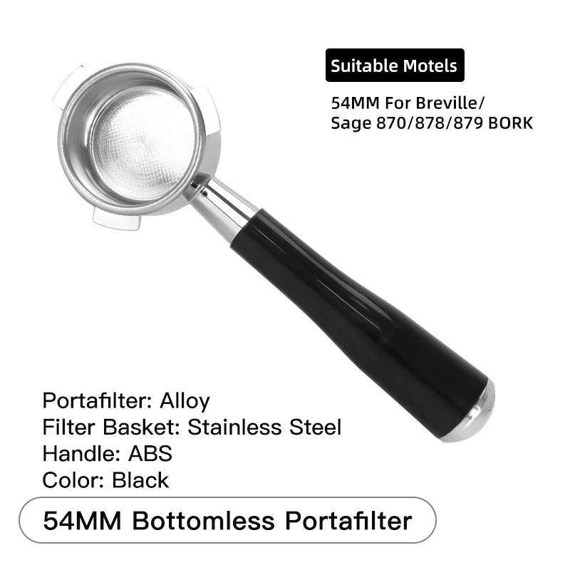 54mm Coffee Bottomless Portafilter Naked For Breville Sage 870 878 880 Filter Basket Barista Tools Espresso Machine Accessories
