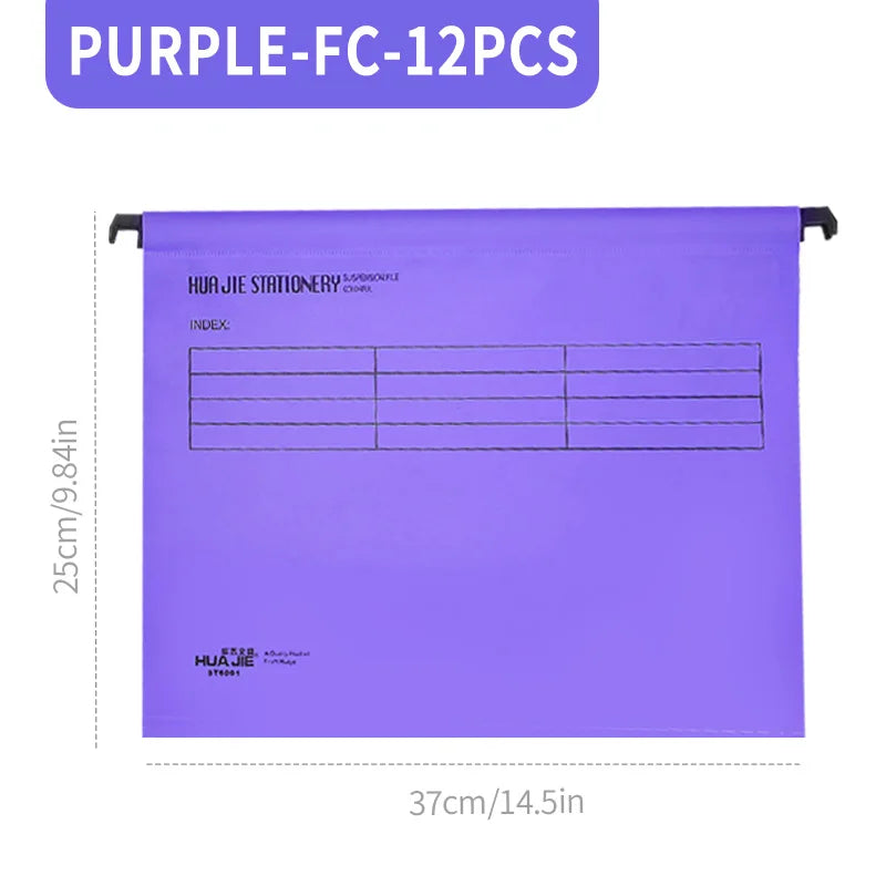 A4/FC PP Hanging File Folders with Plastic Hooks – Suspended Type Quick Labor Folder, Multi-Color, Home Office Document Storage