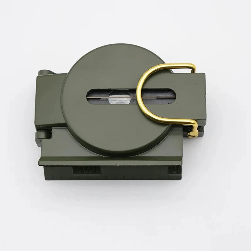 Outdoor Survival Compass Mountaineering Camping Plastic Military Green Flip-top Compass Guidebook Portable