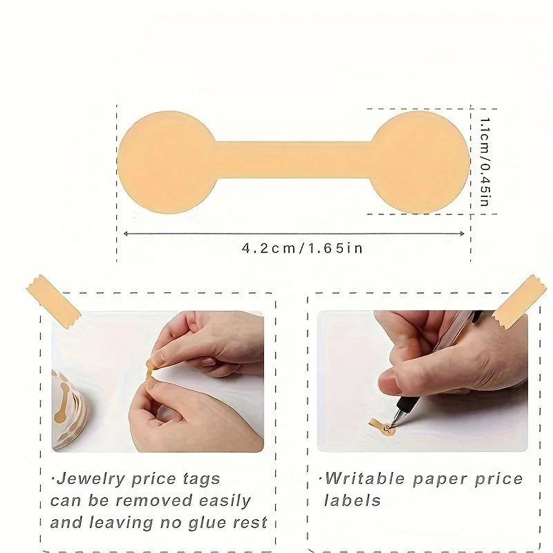 500pcs Jewelry Price Tags Roll Self Adhesive Stickers Labels For Necklace Earring Ring Identify Display Small Business Packaging