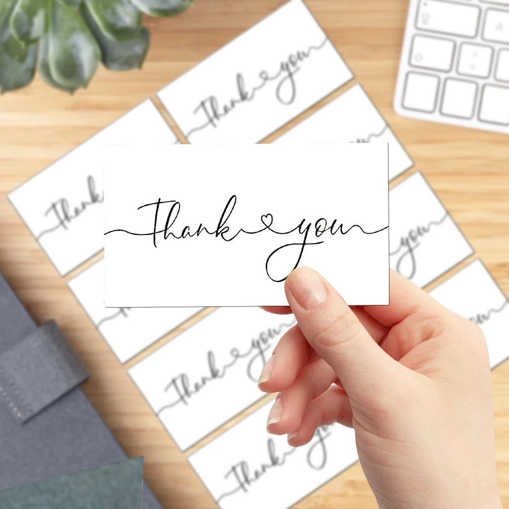50pcs Simple Thank You Cards For Supporting Your Order Small Business Shop Cards Supplies,Goods Follow Card Gift Packaging Decor