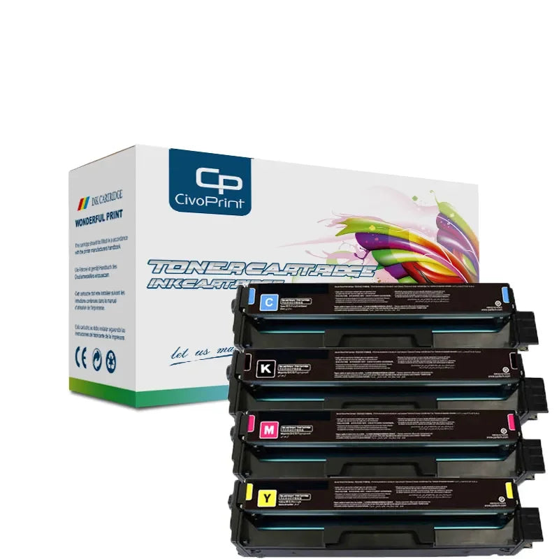4 Colors Compatible Ricoh MC240 Toner Cartridge for MC240FW PC200W Color Printer No Chip