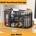 7 Compartment Metal Mesh Desktop Organizer with Drawer Pen Pencil Holder Stationery Storage for Home Office School Students Dorm