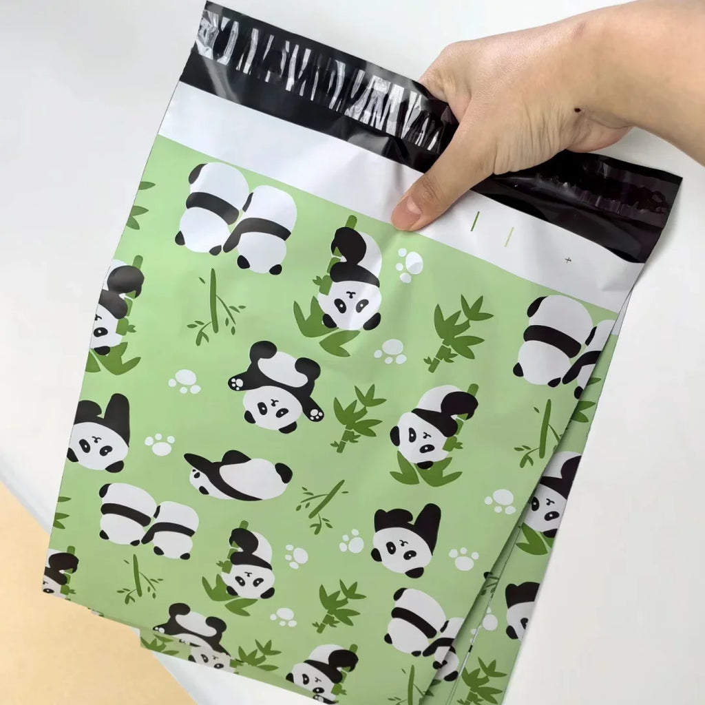 PE Plastic Self-Seal Mailbag，50PCS Thicken Shipping Bags, Cute Cartoon Poly Envelope, Panda Postal Courier Bags
