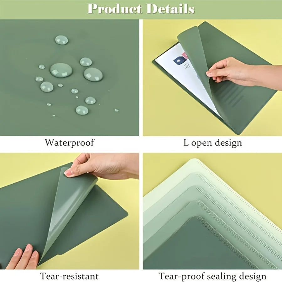 5pcs Gradient L-Shaped Folders - Large Capacity for Easy Organization of Documents and Exams - Office Supplies And Accessories