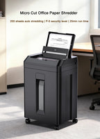 Broyeur De Papier P-5 200 Sheets Waste Paper Shredder P5 Normal Size 2*10mm Auto Feed Electricity Powered Comet Z-500 Office 22L