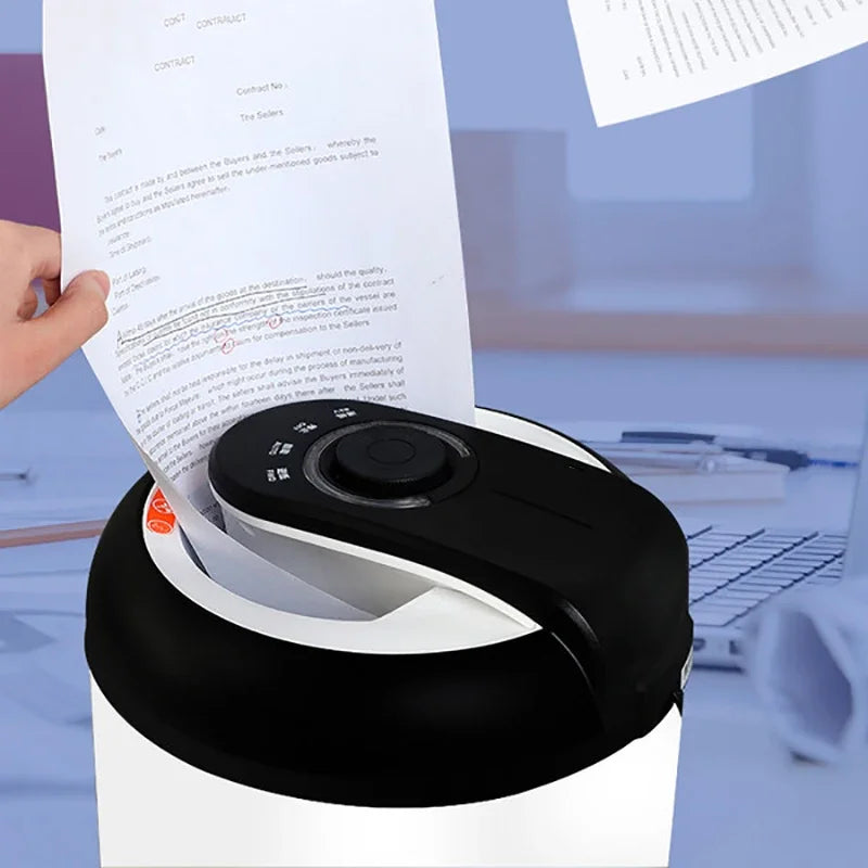 New 12L Waste Paper Shredder Home Office Portable Granular Electric Shredder Paper Scraps 4-level Mini A4 Data Desktop
