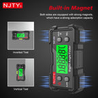 NJTY Digital Protractor Angle Finder Gauge Backlit Flip Screen Magnetic Inclinometer with Absolute REL Mode Measuring Tool