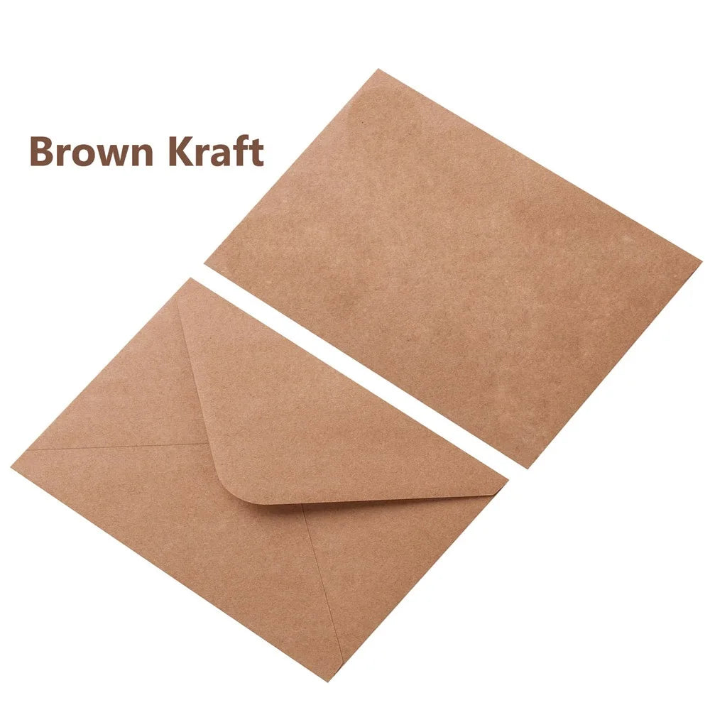 20pcs White Black Kraft Paper Envelopes for Wedding Invitation Greeting Card Black Postcard Photo Packing Paper Gift Envelope