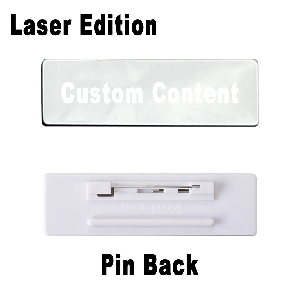 2PCS Mirror Stainless Steel Custom Name Tag Engraved Personalized Work Badge Business Identification Metal ID Name Plate