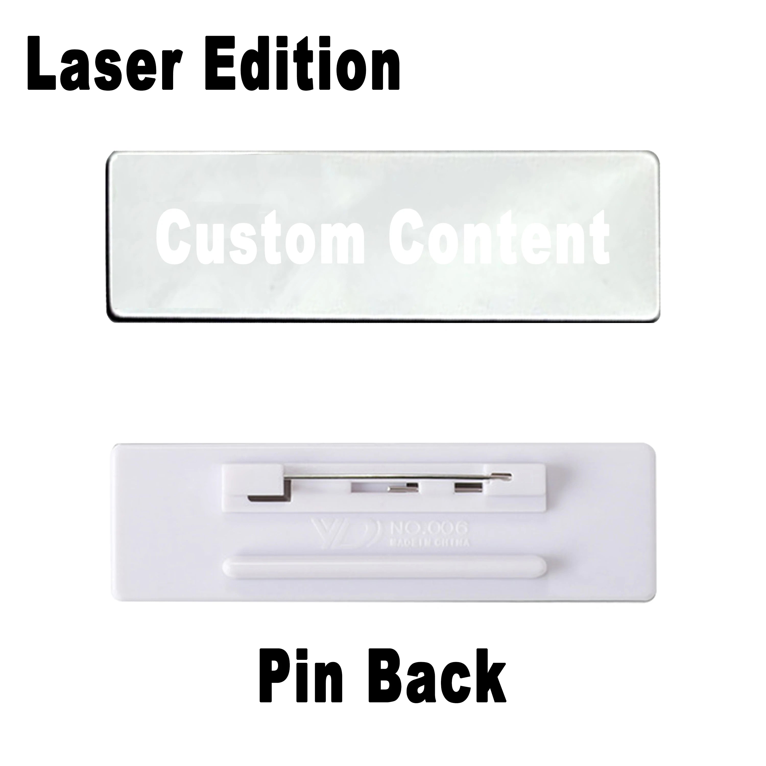 2PCS Mirror Stainless Steel Custom Name Tag Engraved Personalized Work Badge Business Identification Metal ID Name Plate