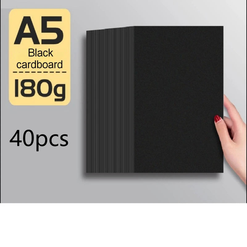 20-100 Sheets Black Paper for Drawing Diy Crafts Decorative Packaging 180/230/300gsm/m² Thickened Paper Cardboard Sketch Pad
