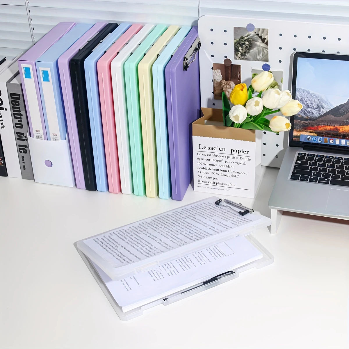 A4 Multi-functional File Folder Desktop Test Paper Organizer Office Document Board Folder Storage Box Writing Board, Office