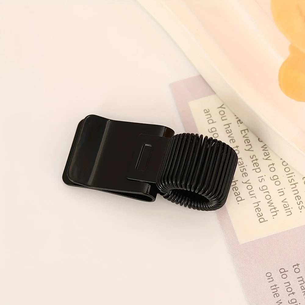 1pc Heavy-Duty Metal Pen Clip with Spring - Secure Grip Notebook Paper Clip, Minimalist Desk Organizer for School, Office