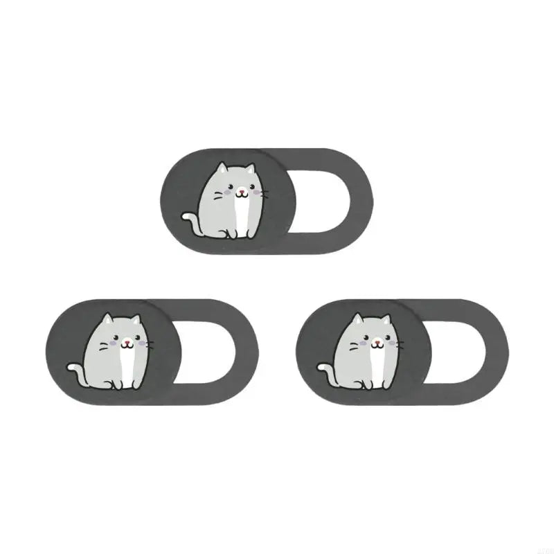 3pcs Camera Cover Webcam Cover Slide Web Camera Privacy Protector Sticker Cartoon Kitten Camera Cover for Laptop