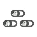 3pcs Camera Cover Webcam Cover Slide Web Camera Privacy Protector Sticker Cartoon Kitten Camera Cover for Laptop
