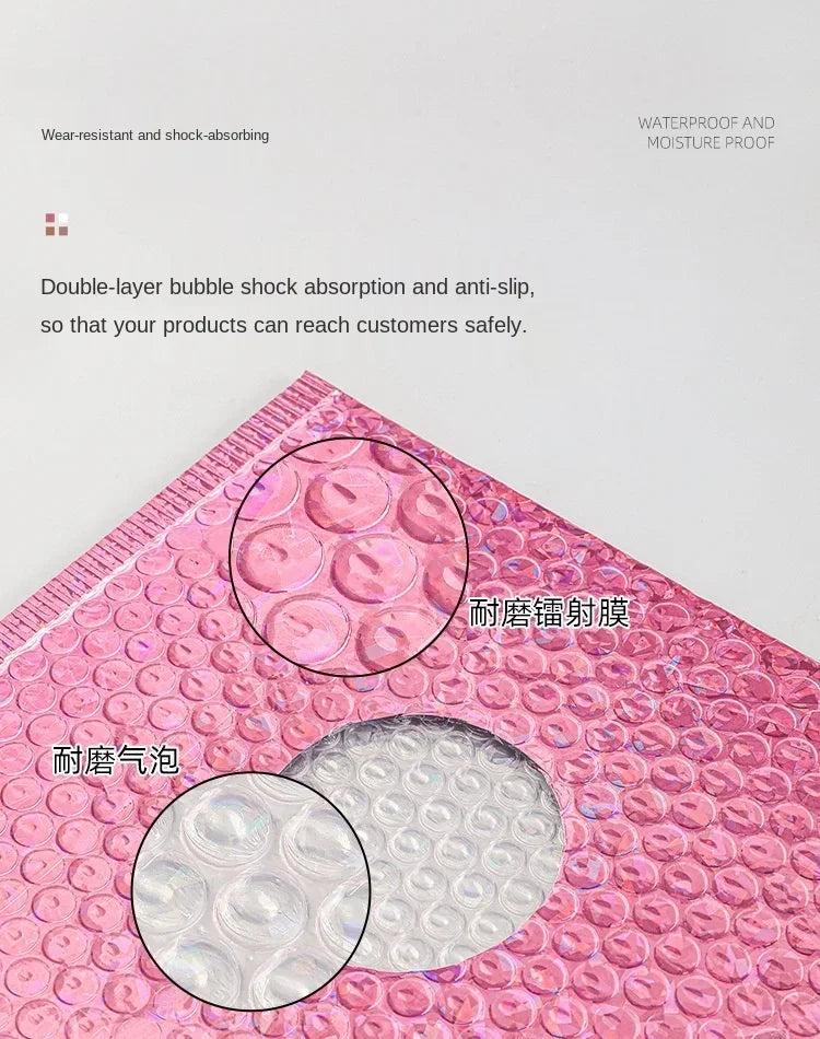10Pcs/Lot Bubble Mailers Aluminized Bags Laser Envelope Self Seal Postal Gift Packaging Bags Book Shipping Package Colorful Bags