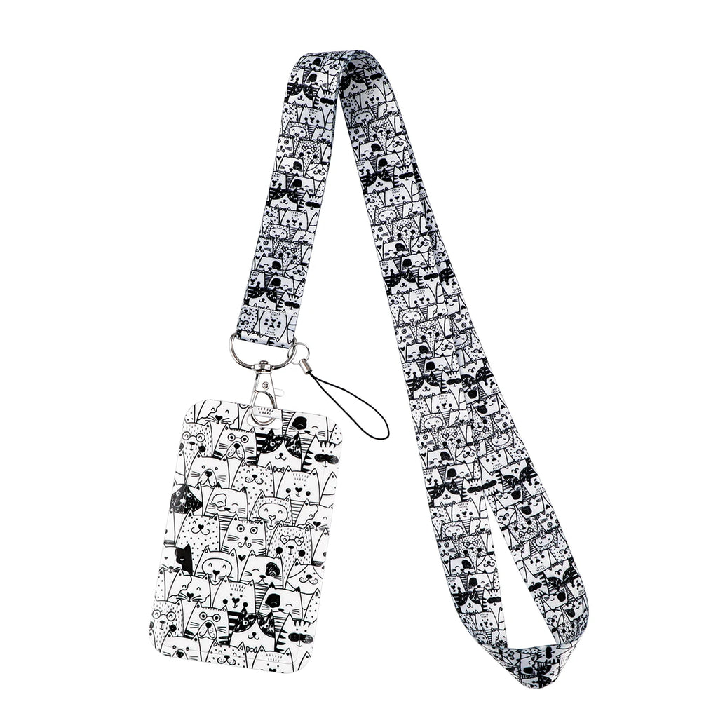 Kawaii Cat Credential Holder Cute Cat Paw Lanyards for Keys Neck Strap ID Card Gym Phone Straps Keychain Keyring Accessories
