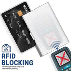 Anti-Scan RFID Blocking Card Holder - Aluminum Metal Wallet for 6 ID/Bank Cards Business Credit Card Case with Secure Protection
