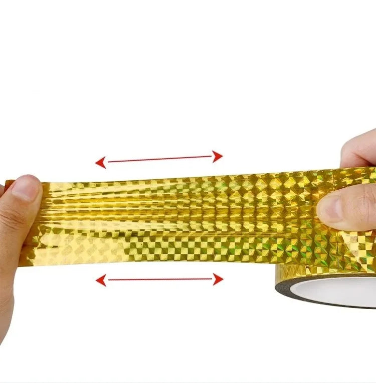 30/50M Self-Adhesive Decorative Laser Tape DIY Glitter Party Gift Packing Home Decor Tape Hot Stamping Sticker Gold Silver Tape