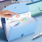 13-Pocket Expanding Accordion File Folder, PP Document Organizer & Wallet Case for Bills, Tickets & Receipts